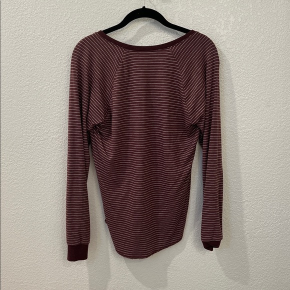 Marine Layer Burgundy and White Striped Henley - Picture 4 of 4